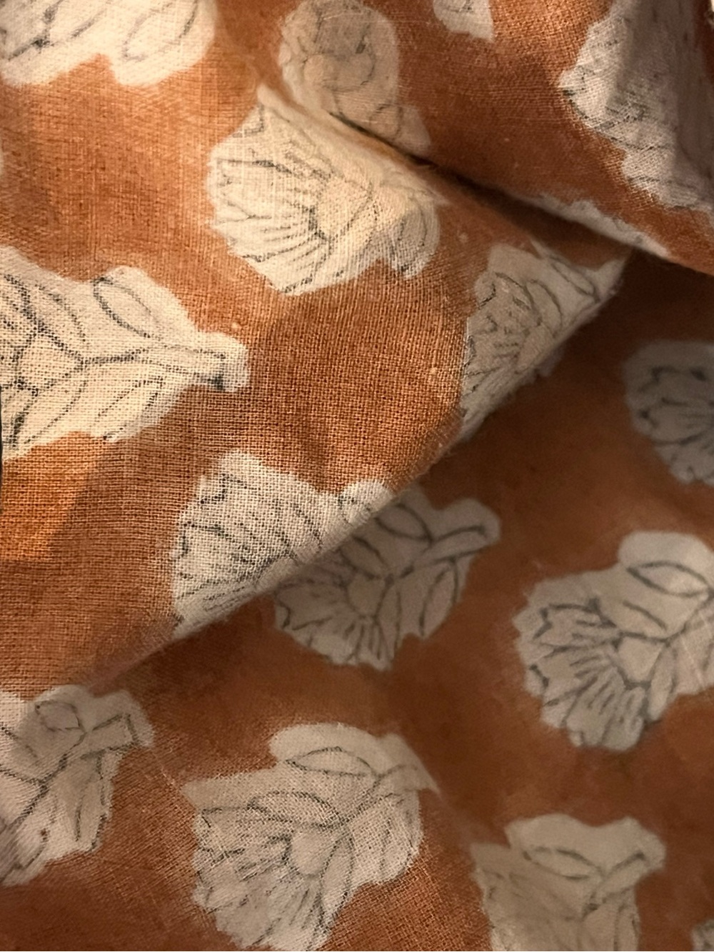 SOLD Karni Hand Block Printed Indian Floral Cotton Dress Free Size (3X) - Picture 7 of 8